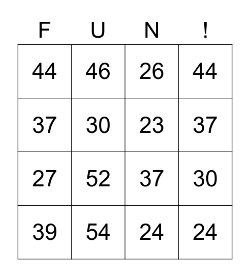 Story Fun with ADDITION Bingo Card