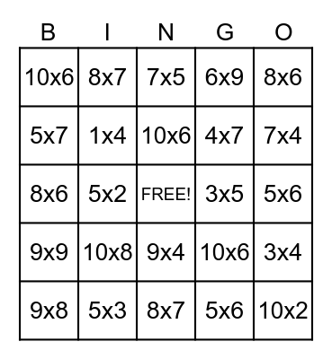 Morning Work Bingo Card