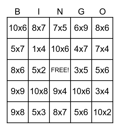 Morning Work Bingo Card