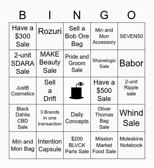 SHOWFIELDS Bingo Card