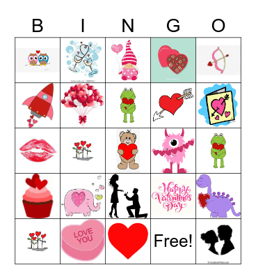 Valentines Day Bingo Card