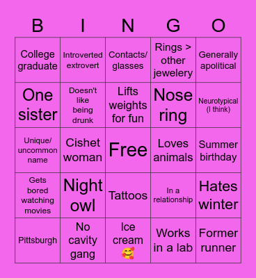 Brenna Bingo Card