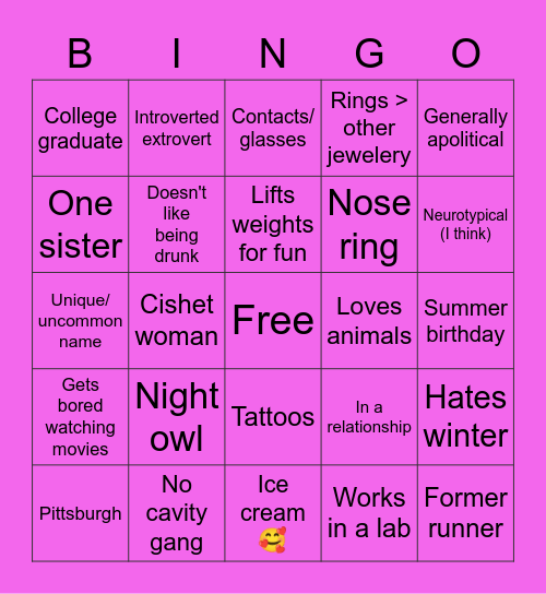 Brenna Bingo Card