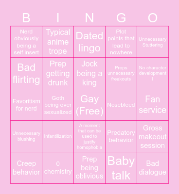 BOYFRIENDS BINGO Card