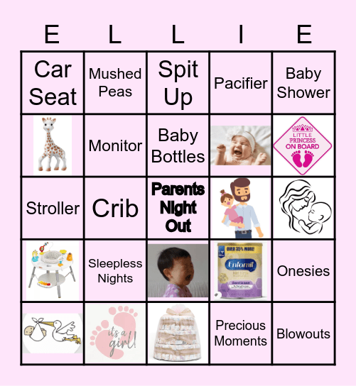 Soant's Virtual Baby Shower Bingo Card