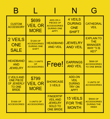 LET'S PLAY BLINGO! Bingo Card