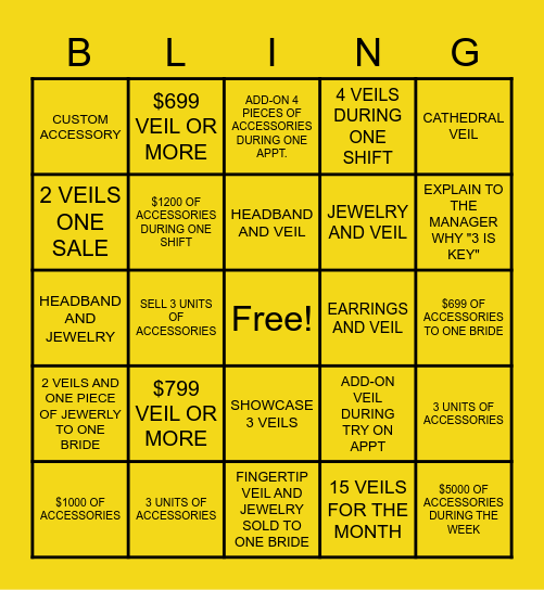 LET'S PLAY BLINGO! Bingo Card