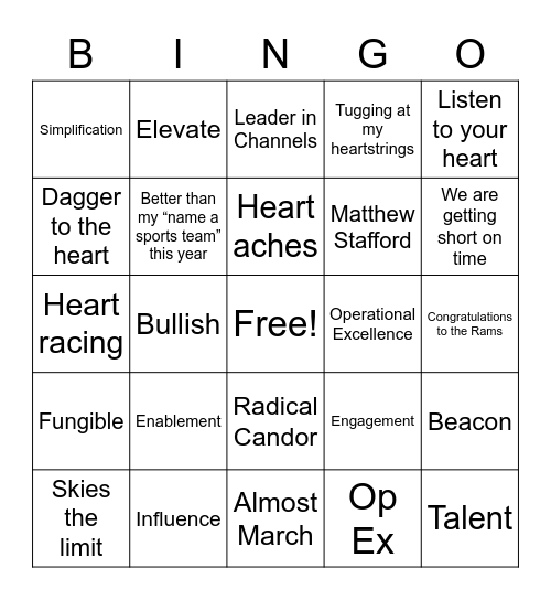 Town Hall Bingo Card