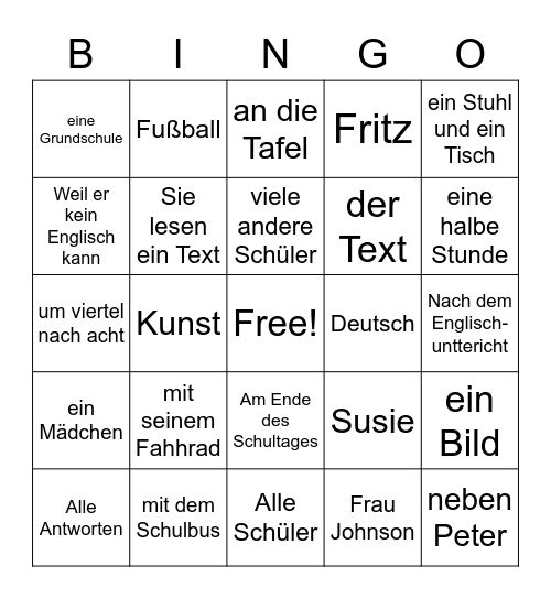 Kapitel 4 Fritz Abenteuer in Amerika Bingo Card