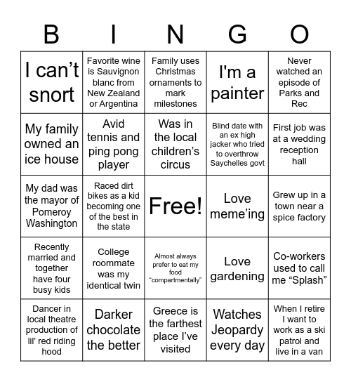 ECS Bingo Card