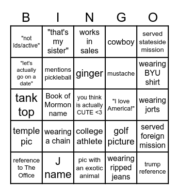 BASIC BOY Bingo Card