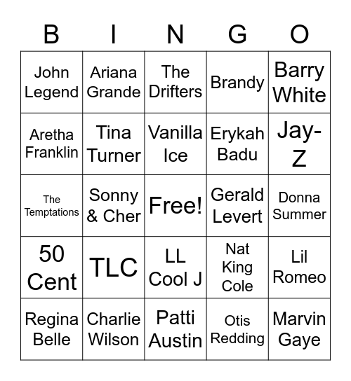 Baby Bend Bingo Card