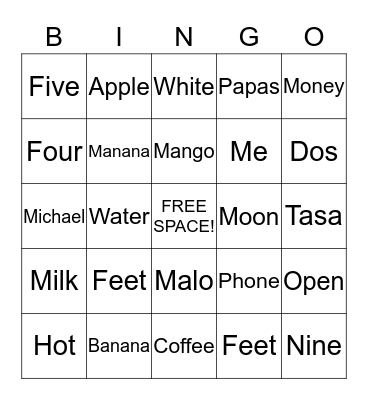 BINGO!!!!! Bingo Card
