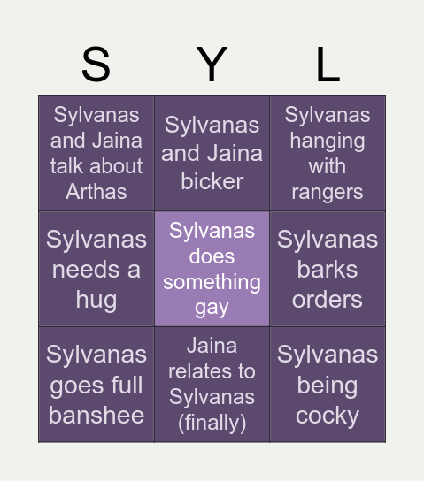 Sylvaina Shipper Edition Bingo Card