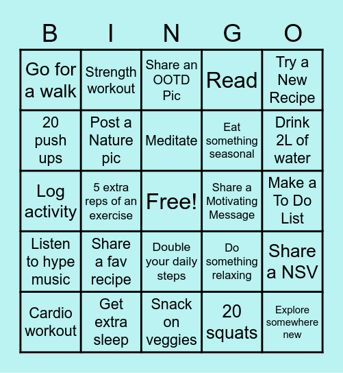 WEEK 6 BINGO Card