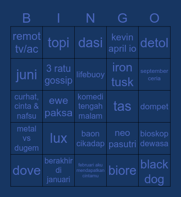 maumau Bingo Card