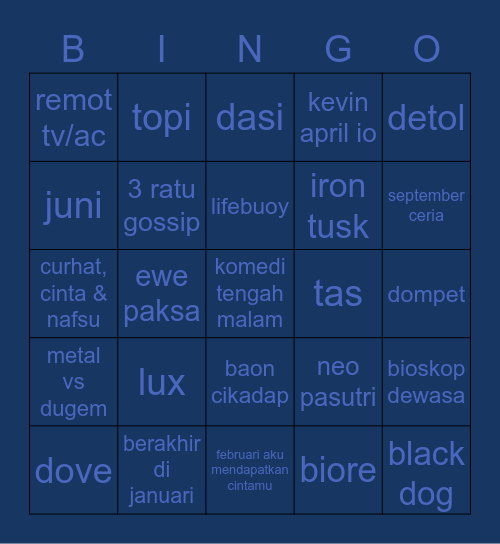 maumau Bingo Card