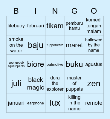 yr Bingo Card