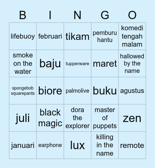 yr Bingo Card