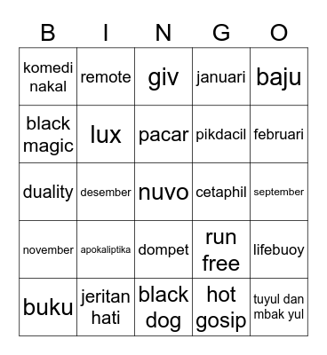 momo Bingo Card