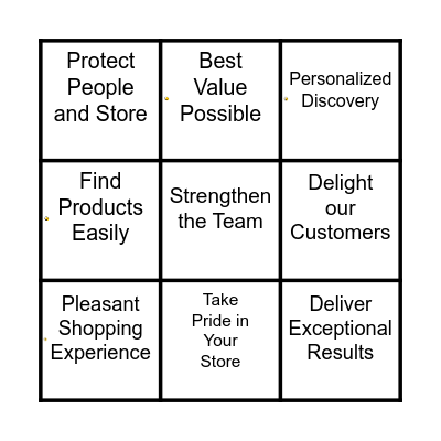 North Star Pillars & Tenets Bingo Card