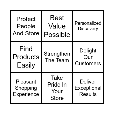 North Star Pillars & Tenets Bingo Card