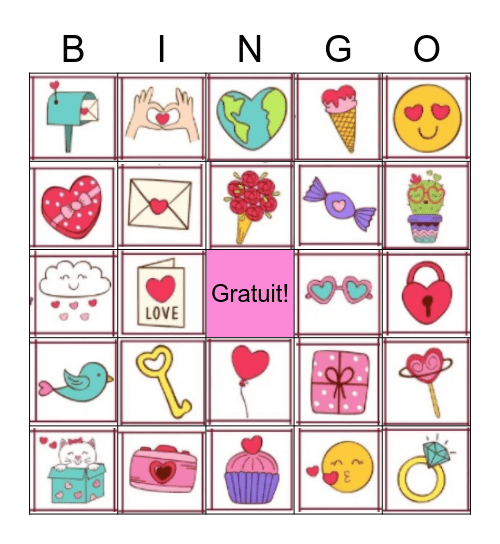 St-Valentin Bingo Card