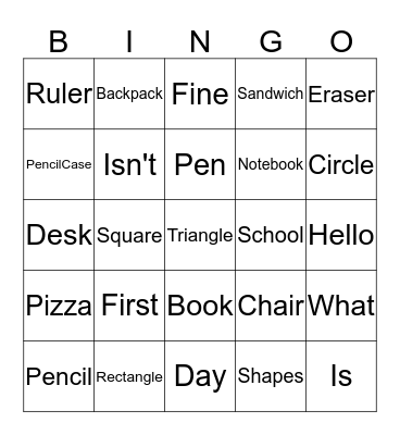 Elephant Class Bingo! Bingo Card