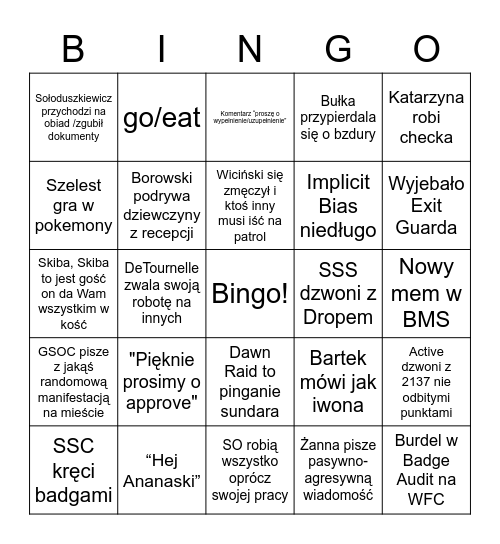 GSecurity Bingo Card