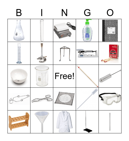 Lab Equipment Bingo Card