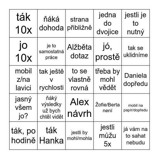 JJingo Bingo Card