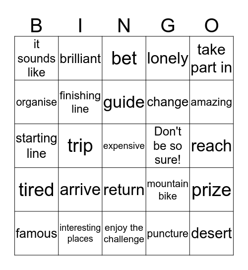 Our World 11-15 Bingo Card