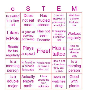 Valentines Gay Social Bingo Card