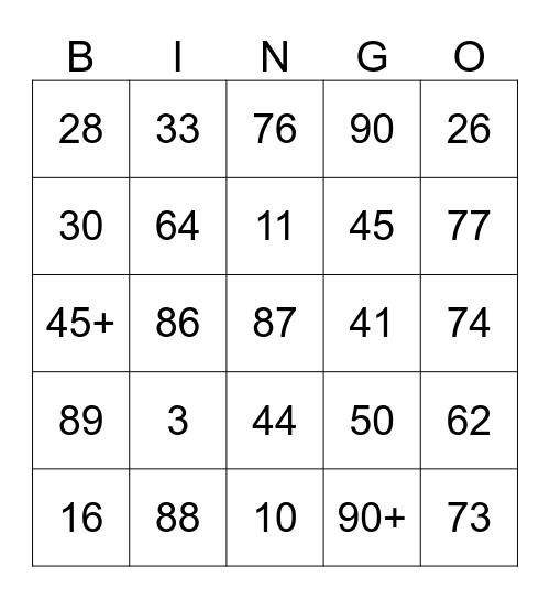 MinutBingo i Suppen Bingo Card