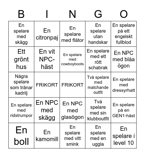 KRÅKBINGO Card