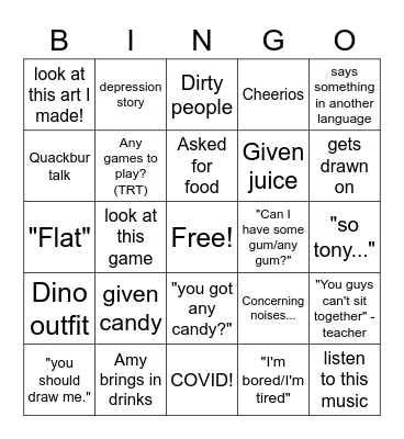 Day 2 Bingo Card