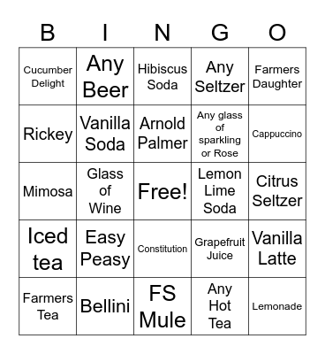 Monday- Friday Morning Bingo Card