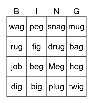 Sort 29 Bingo Card