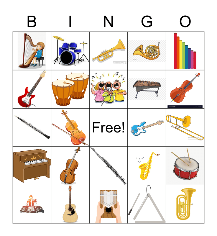 Instrument Bingo Card