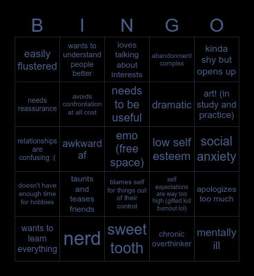 Logan Kinnie Bingo Card