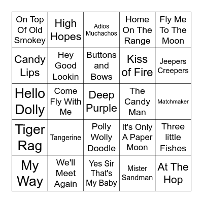 Music Bingo Card