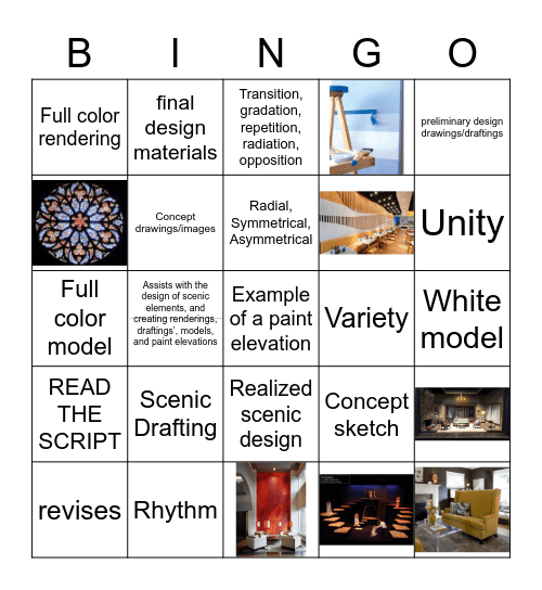 Scenic Design Bingo Card