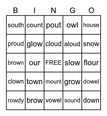 Unit 29 ou & ow Bingo Card