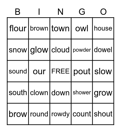 Unit 29 ou & ow Bingo Card