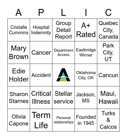 APL Bingo Card