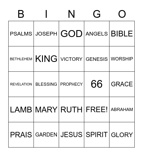 BIBLE Bingo Card