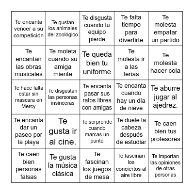 Encuentra a la persona a quien... Bingo Card