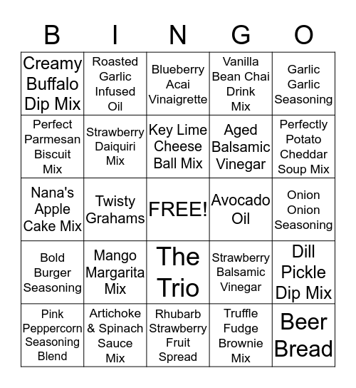 Tastefully Simple  Bingo Card