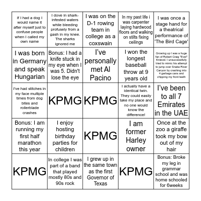 WHO AM I??? Bingo Card