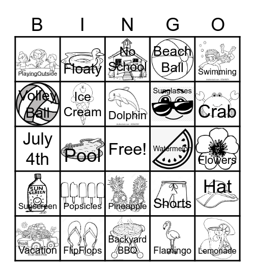 7-Summer! Bingo Card